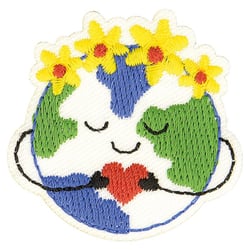 Ecusson thermocollant éco friendly tissu bio terre 4cm x 4cm