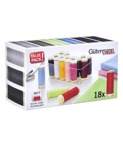 BOITE AVEC 18 BOBINES FIL POLYESTER GUTERMANN