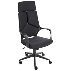 Chaise Bureau Noir en Tissu Siège Pivotant Réglable Bureau Ordinateur Dossier Inclinable
