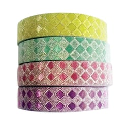 MégaCréa DIY - Rubans adhésif Glitter Paillette Losange 1 cm 4 pièces