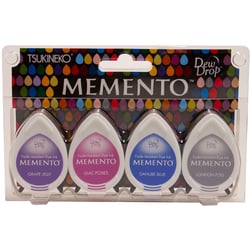 Encreur créatif Tsukineko Memento Dew Drop Rainy Daze - 4 pièces - Encre à base d'eau