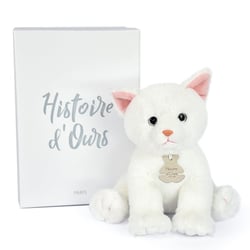 Peluche bébé chat - Blanc - 18cm