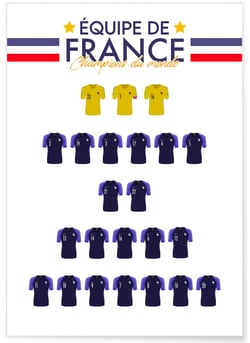 Affiche Champions du monde 2018 | A3 : 29,7x42cm