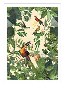 Affiche 30 x 40 cm - Tropical Jungle Toucan Vertical Version - Andrea Haase