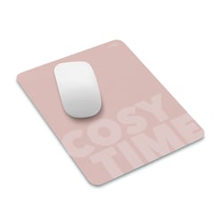 Tapis de souris inscription Cosy Time coloris Rose poudré - CEP