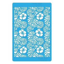 Pochoir plastique souple réutilisable 18,5 x 14,5 cm Fabrika Decoru FEUILLAGE HIBISCUS 224