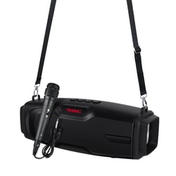 Enceinte Bluetooth Portable 5.0 Avec Micro Pour Karaoké Extérieur Puissance 10W Autonomie 4H Noir YONIS