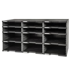 Module de classement Modulodoc - set 12 cases sans tiroirs Ecoblack - Gris foncé - Exacompta