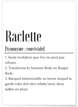 Affiche Définition Raclette | A3 : 29,7x42cm