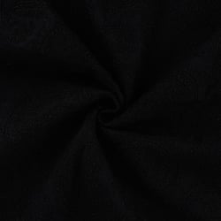Tissu Coton brodé Cachemire sur fond Noir