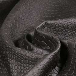 Tissu Simili cuir Croco mat uni Noir