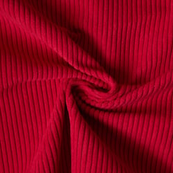 Tissu Velours d'ameublement côtelé Emy uni Rouge griotte