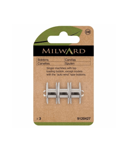 Lot de 3 Canettes métalliques Milward pour Machines Singer - Optez pour la Fiabilité dans Vos Projets de Couture Gris