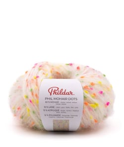Phil Mohair Dots – Pelote mohair fantaisie Phildar 50 g Fluo