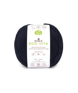 Fil de coton recyclé ECO VITA pour tricot et crochet - 100GR - DMC 07 Bleu Nuit