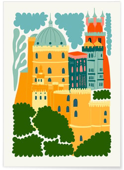 Affiche Portugal Palais national de Pena | A3 : 29,7x42cm