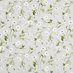 Tissu Toile Cretonne floral Oliya sur fond Beige clair - Au mètre