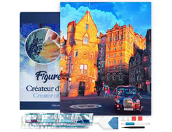 Diamond Painting Broderie Diamant Figured’Art 40x50cm toile tendue sur châssis en bois - diamants carrés - Rue Edinburgh