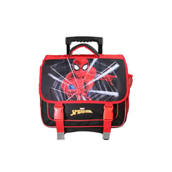 Cartable à roulettes 38 cm - Spider-Man - Rouge et noir - 2 compartiments