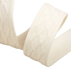 Galon tricot losange 33mm écru au mètre