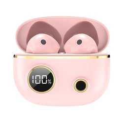 Ecouteurs Bluetooth 5.2 Etanches Réduction De Bruit Stéréo Sport Avec Boîtier Rose YONIS