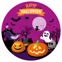 Disque gâteau Happy Halloween (19 cm)