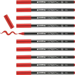 Lot de 10 feutres porcelaine EDDING - Rouge - Pointe pinceau 1-4 mm
