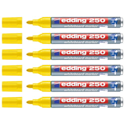 Lot de 6 marqueurs pour tableau blanc - EDDING - Jaune - Pointe 1,5-3 mm - Rechargeable