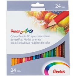 24 crayons de couleur - Coloriage - Corps en bois - Loisirs créatifs - Pentel Arts