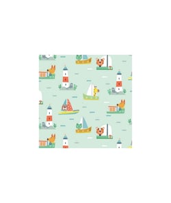 Tissu coton Dashwood Summer Fun marins de 140 cm de largeur 006 Vert vendu par 50 cm