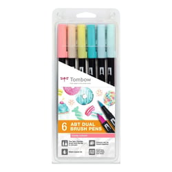Lot de 6 stylos feutres double pointe - TOMBOW - Couleurs Candy