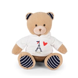 Ours avec sweat Tour Eiffel - Doudou et Compagnie - Beige