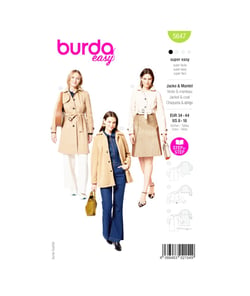 Patron Burda Style 5647 – Variantes de vestes Femme | Tailles 34-44 taille n°FR 34-44
