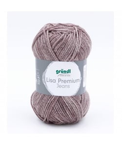 Pelote de laine à tricoter LISA PREMIUM JEANS - Grundl - certifiée Oeko-Tex 07 Marron