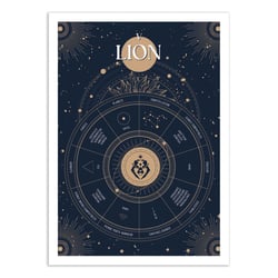 Affiche 30x40 cm - Lion Signe du Zodiac - Frog Posters