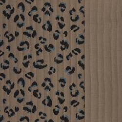 Tissu Matelassé réversible Léopard sur fond Taupe