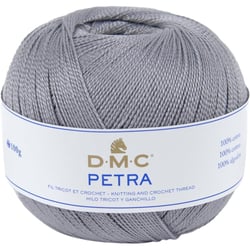 Pelote de laine - 100% coton - Gris - 5414 - DMC - Petra - Longues fibres