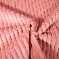 Tissu Doudou côtelé d'ameublement 15 mm uni Bois de rose