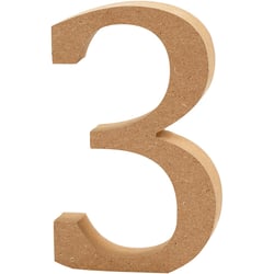 Chiffre, 3, H : 8 cm, ép. 1,5 cm, 1 pièce