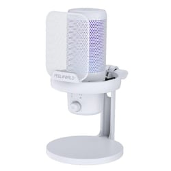 Microphone USB Condensateur Gaming Avec Annulation De Bruit Et Lumière RGB Blanc YONIS