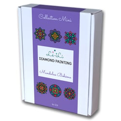 Mini kit diamond painting mandala – 6 toiles Style Bohème