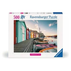 500p puzzle Maisons flottantes en Suede - Nathan Jeux - Bleu