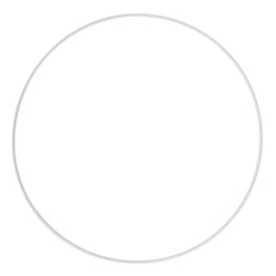 Anneaux en métal, vernis blanc, 45 cm