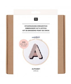 Kit de broderie Mini Alphabet - Rico Design Blanc