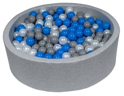 Piscine à balles Aire de jeu + 450 balles perle, bleu, gris - Velinda