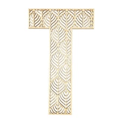 Lettre T en bois Alphabet géant ajouré 24 cm