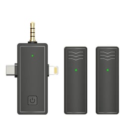 Microphone Sans Fil 3 En 1 Pour iPhone Type-C USB-C Jack 3.5mm Haute Qualité YONIS