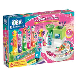L'atelier des fluos, 6 surligneurs à créer - idea clementoni - 52848 - coffret créatif stylos, feutres