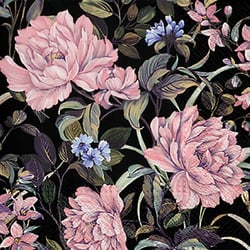 Lot de 4 serviettes en papier découpage collage 33 cm FLEUR ROSE FOND NOIR FL 204