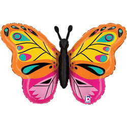 Ballon Aluminium Hélium Géant - Papillon Coloré 75 cm